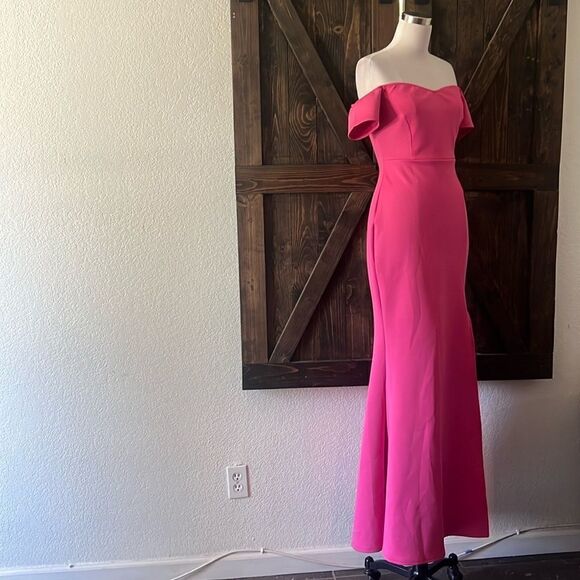 New Elegant Front Slit Off Shoulders Formal Party Long Mermaid Dress - Picture 5 of 16